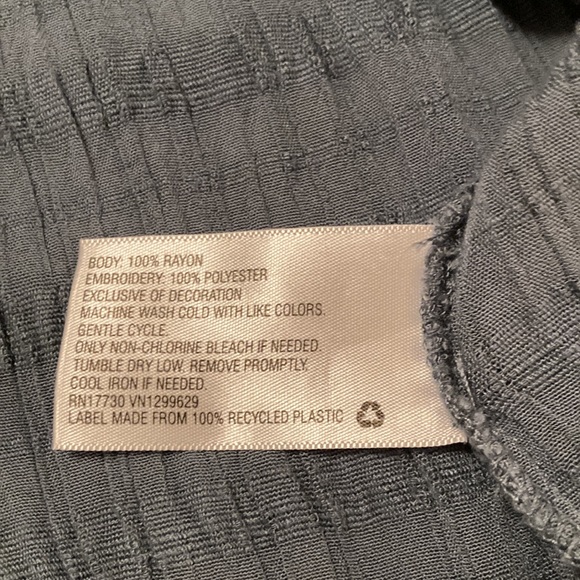 Dusty Blue Shirt with Embroidered and Crocheted Details - Picture 5 of 6